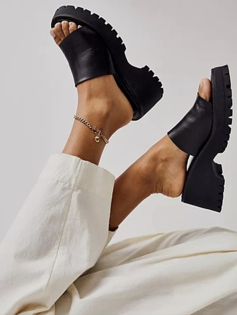 Free People Winona Wedge Platform Sandals Black Size 11